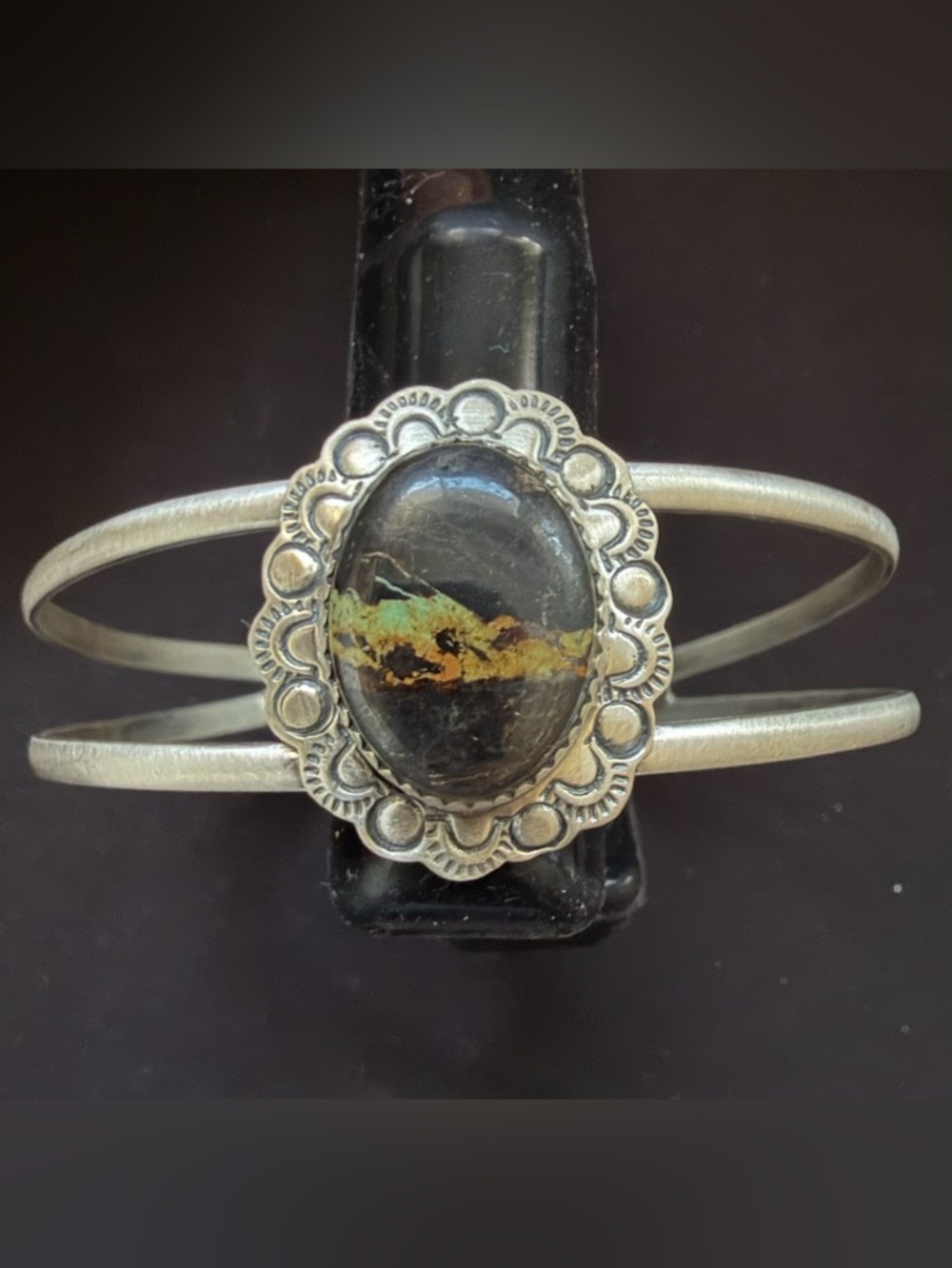 Big handmade blackjack turquoise cuff! 925 sterling